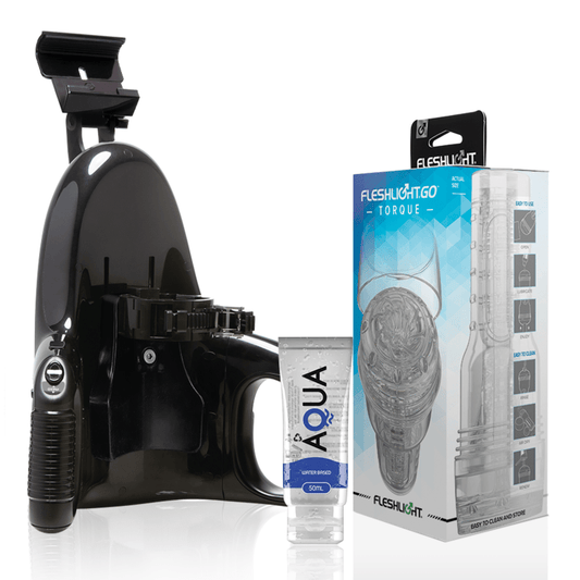 FLESHLIGHT - GO MASTURBADOR TORQUE ICE + UNIVERSAL LAUNCH + AQUA QUALITY LUBRICANT 50 ML - Toys "n" Us