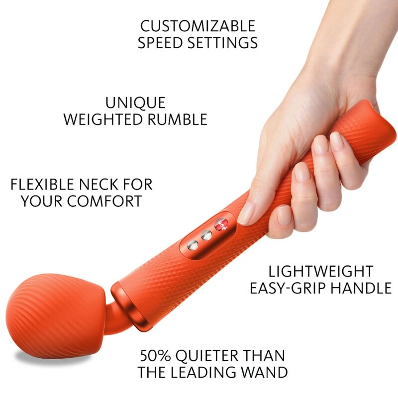 FUN FACTORY - VIM SILICONE RECHARGEABLE VIBRATING WEIGHTED RUMBLE WAND SUNRISE ORANGE - Toys "n" Us