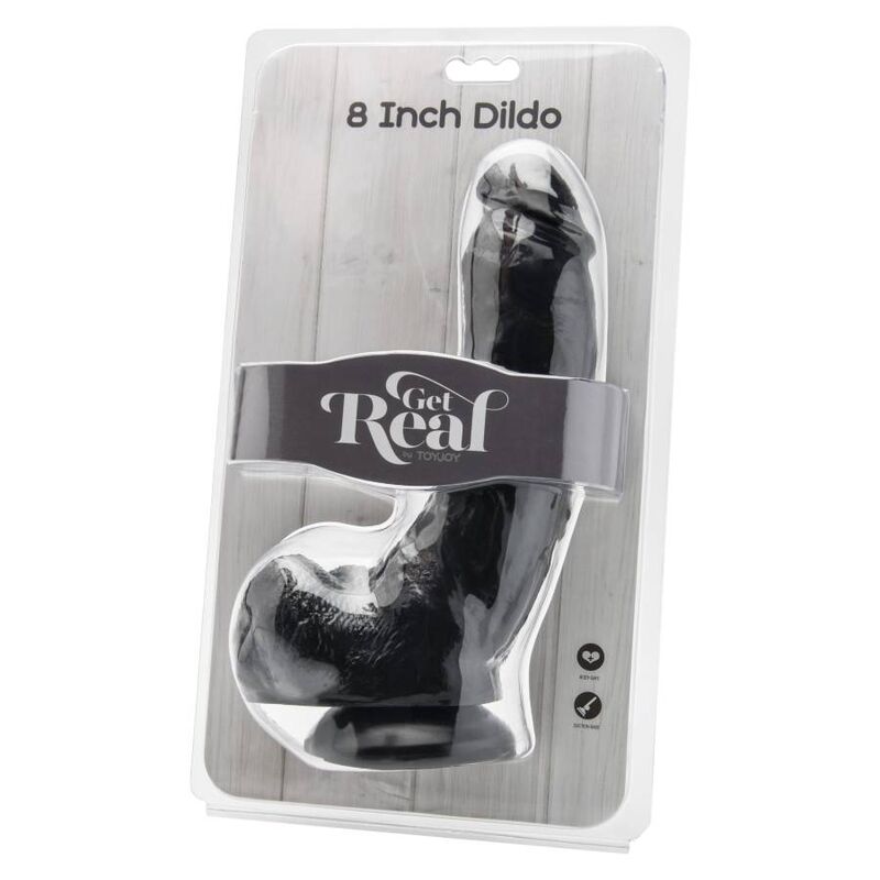 GET REAL - DILDO 20,5 CM WITH BALLS BLACK - Toys "n" Us
