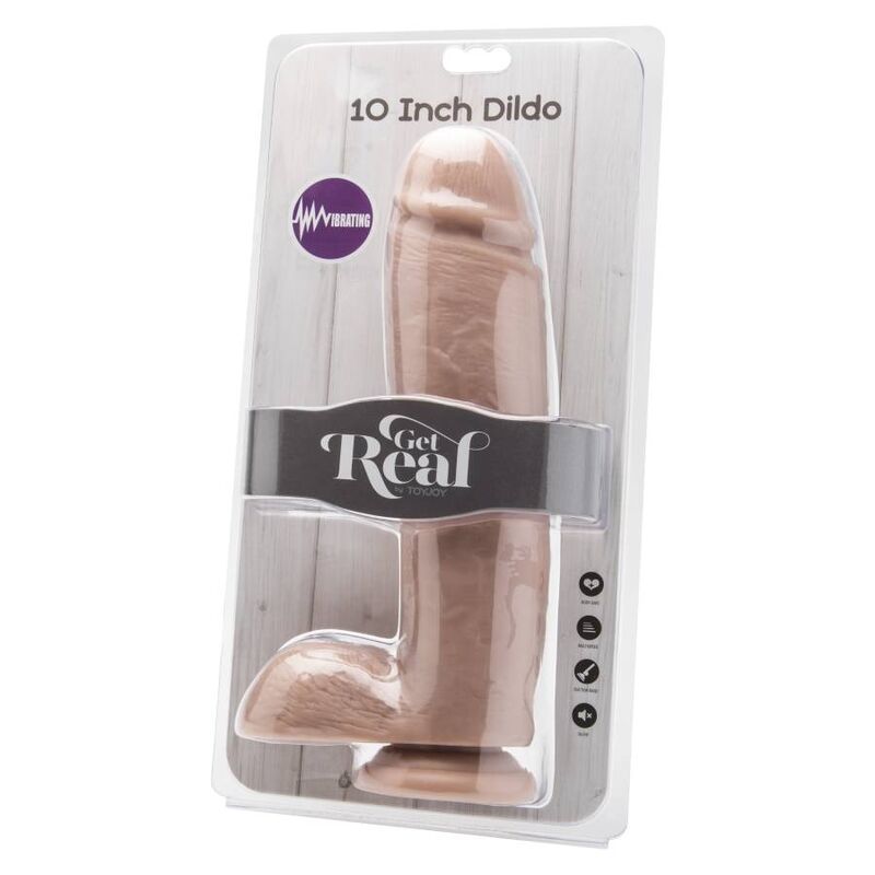 GET REAL - DILDO 25,5 CM COM BOLAS VIBRADOR PELE - Toys "n" Us