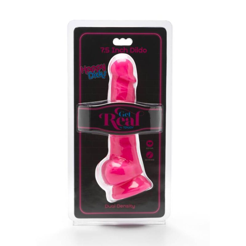 GET REAL - HAPPY DICKS 19 CM WITH BALLS PINK - Toys "n" Us