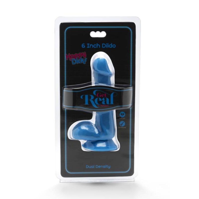 GET REAL - HAPPY DICKS DILDO 12 CM BALLS BLUE - Toys "n" Us