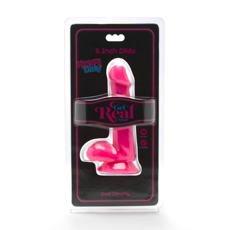 GET REAL - HAPPY DICKS DILDO 12 CM BALLS PINK - Toys "n" Us