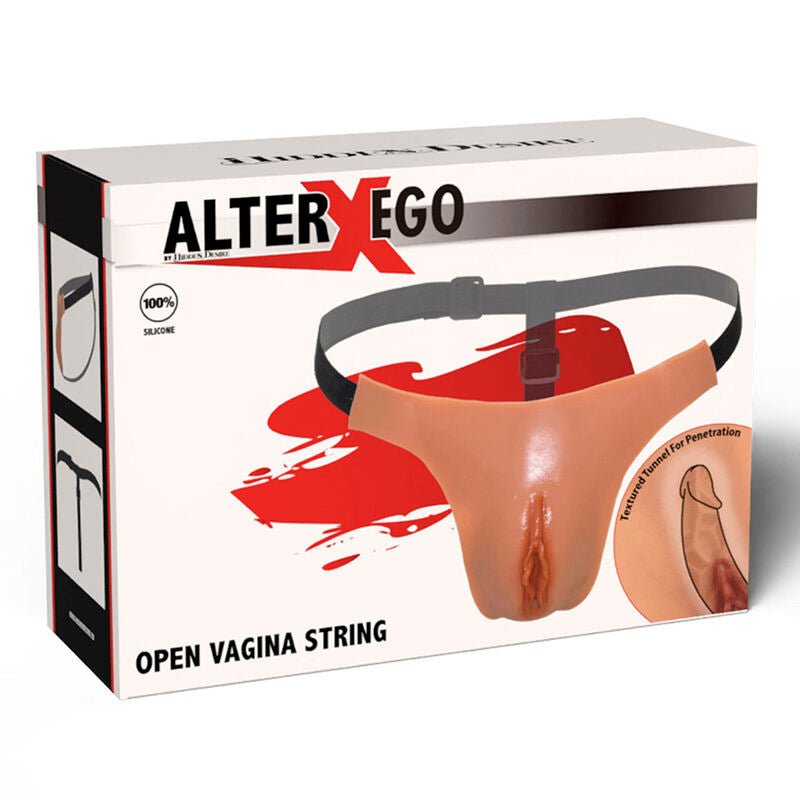 HIDDEN DESIRE - ALTER EGO ADJUSTABLE OPEN VAGINA STRING FLESH - Toys "n" Us