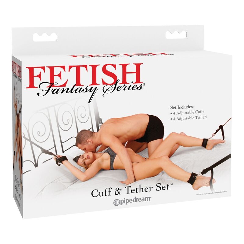 CONJUNTO DE PUNHOS E AMARRAS DE FANTASIA FETICHE