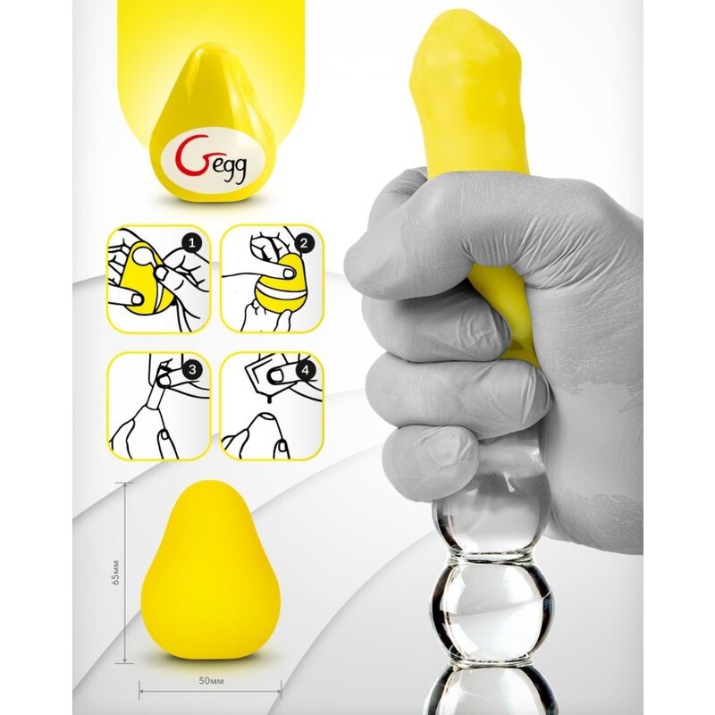 G-VIBE - HUEVO MASTURBADOR REUTILIZABLE TEXTURIZADO AMARILLO