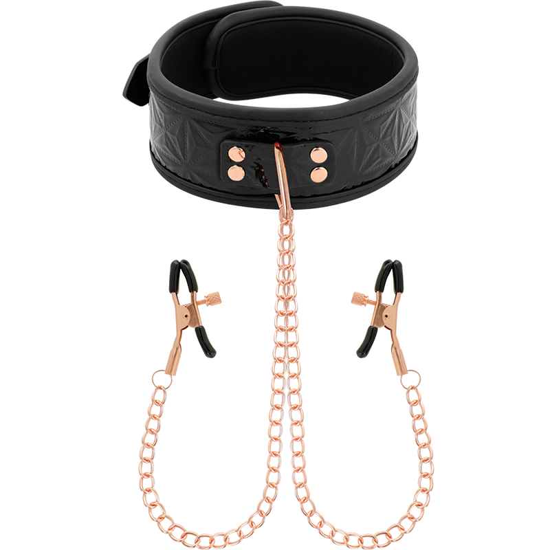 BEGME - COLEIRA BLACK EDITION COM PINÇAS DE MAMILO COM FORRO DE NEOPRENE