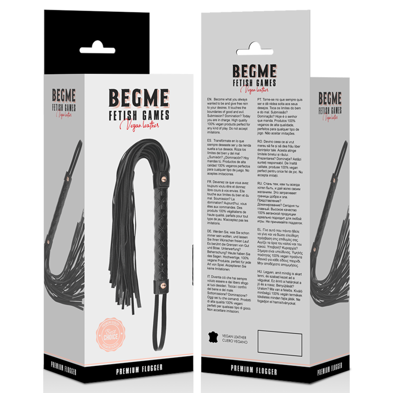 BEGME - EDIÇÃO PRETA FLOGGER DE COURO VEGANO