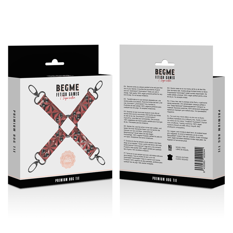 BEGME - GRAVATA DE COURO VEGANO PREMIUM RED EDITION HOG