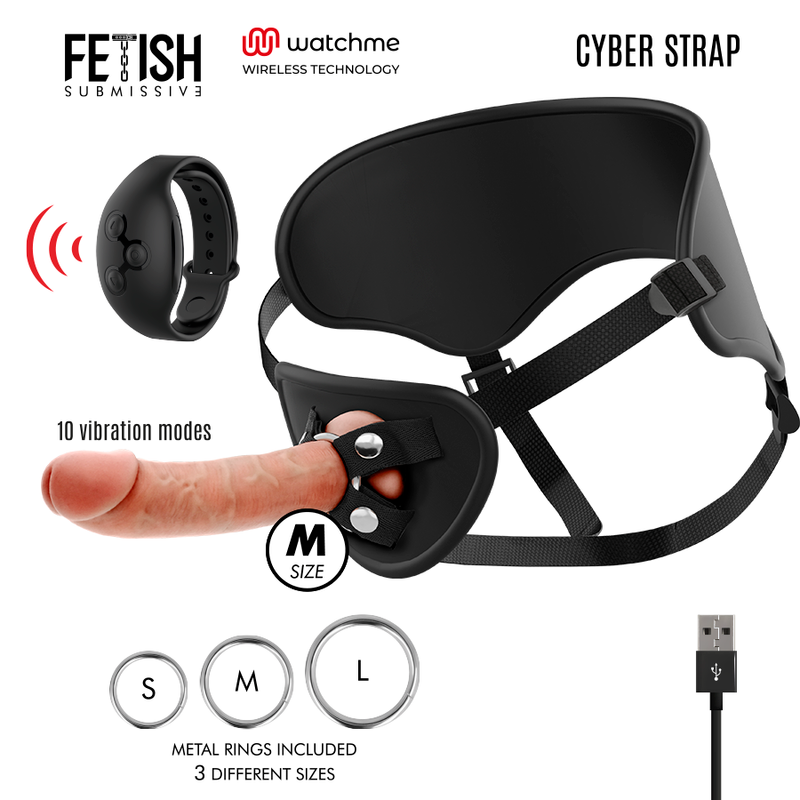 CIBERCORTINA FETICHE SUBMISSIVA - ARREIO COM DILDO DE CONTROLE REMOTO WATCHME M TECHNOLOGY