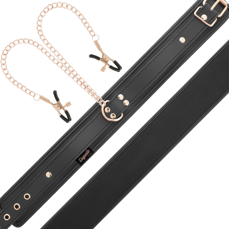 COQUETTE CHIC DESIRE - COLAR DE PINÇA DE MAMILO FANTASIA COM FORRO DE NEOPRENE