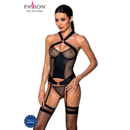 PASSION - CORSET AMANDA COURO ECOLÓGICO L/XL