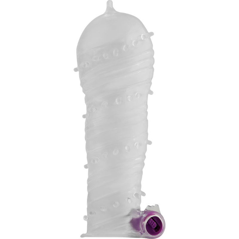 OHMAMA - FUNDA DE PENE TEXTURIZADA CON BALA VIBRANTE CON PUNTA ANCHA
