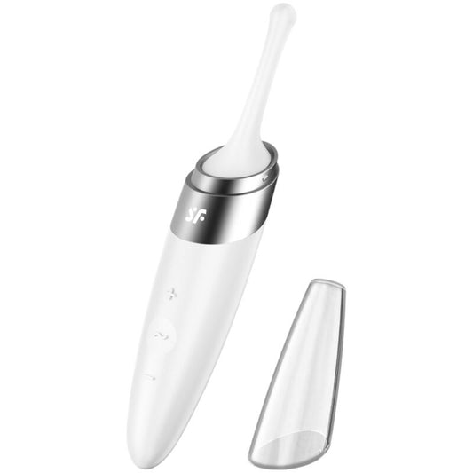 SATISFYER - VIBRADOR DE PUNTA DE CLÍTORIS TWIRLING DELIGHT BLANCO