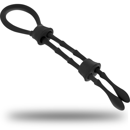 OHMAMA FETISH - ANEL DE SILICONE COM CORDÃO PARA PÊNIS E TESTÍCULOS