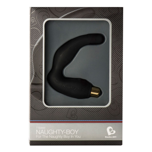 ROCKS-OFF - MASAJEADOR DE PUNTO G MASCULINO NAUGHTY-BOY 7 V NEGRO 