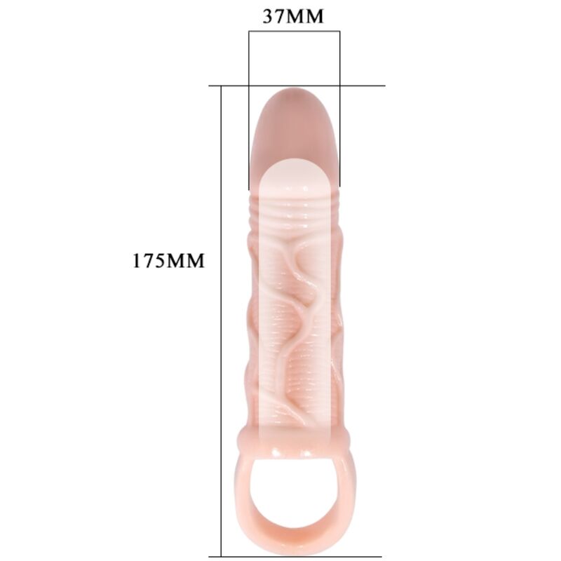 BAILE - BAINHA EXTENSORA DE PÊNIS COM TIRA PARA TESTÍCULOS 13,5 CM