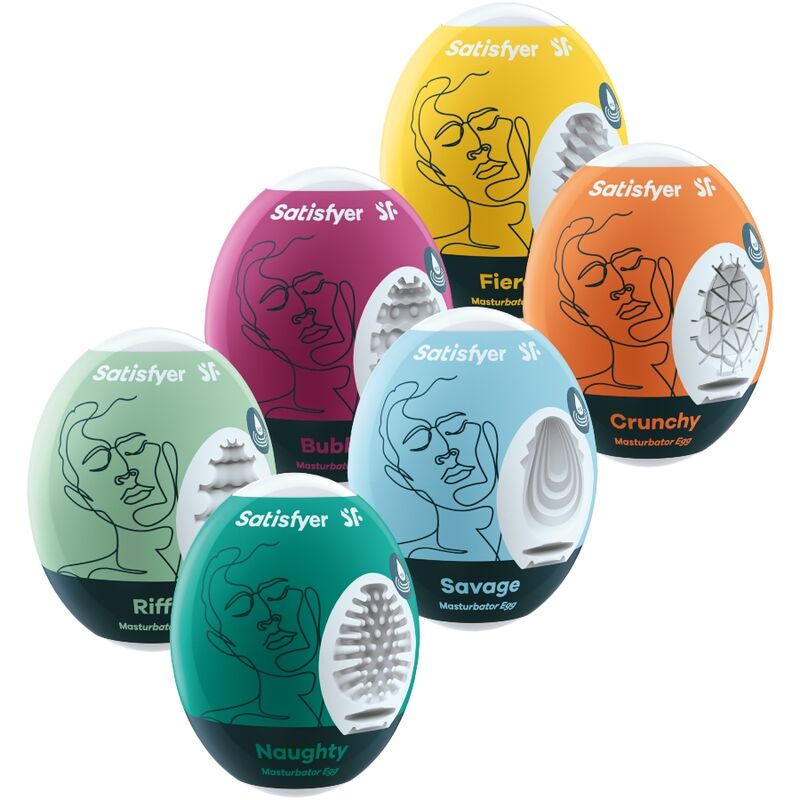 SATISFYER - JOGO DE 6 UNIDADES DE OVOS MASTURBADORES