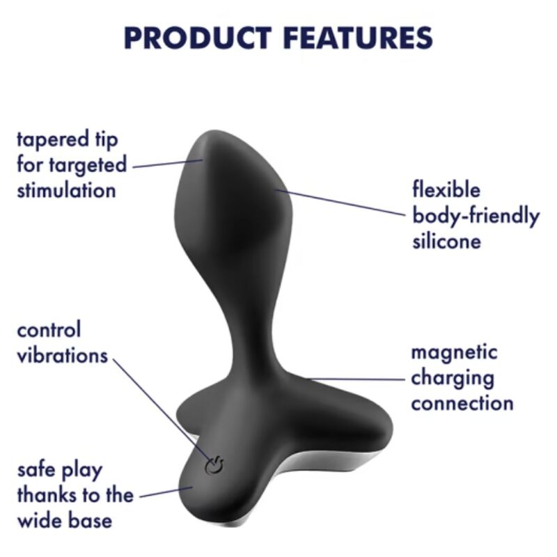 SATISFYER - PLUG VIBRADOR GAME CHANGER PRETO