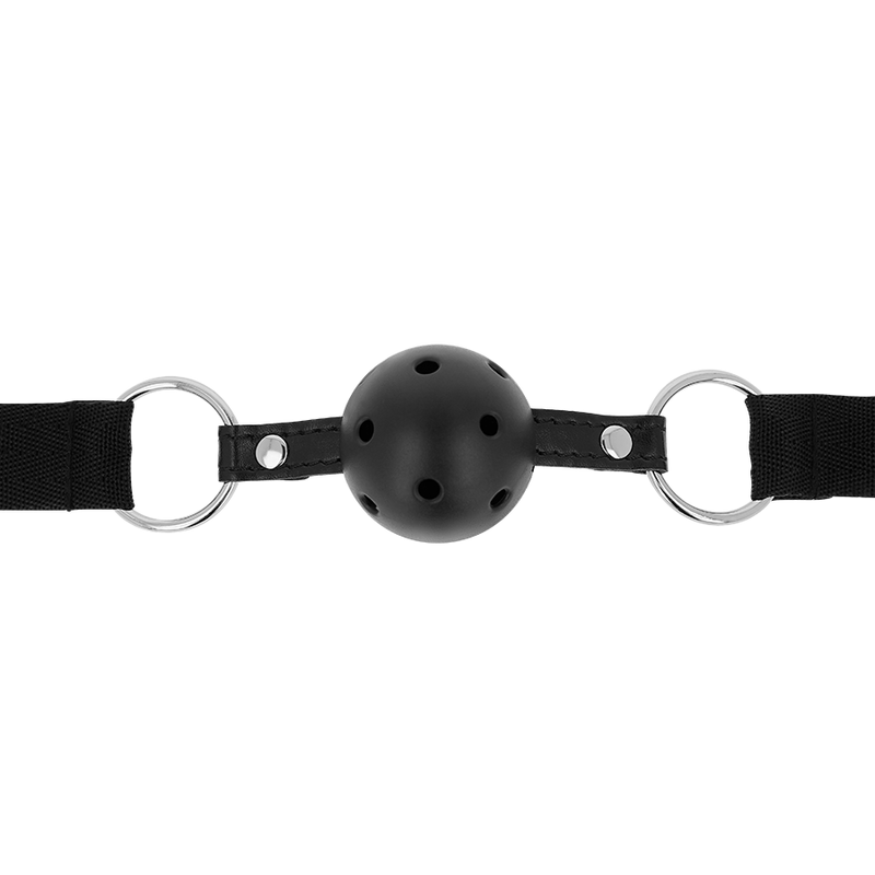 MORDAÇA DE BOLA RESPIRÁVEL DE TECIDO PRETO OHMAMA FETISH