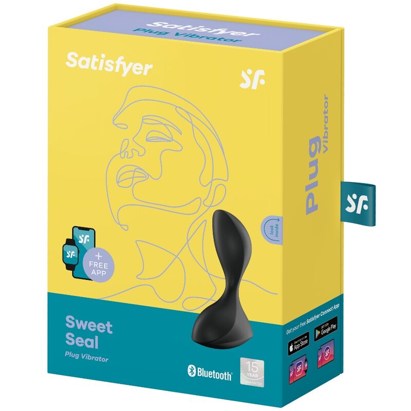 SATISFYER - APP DE PLUG VIBRATÓRIO SWEET SEAL PRETO
