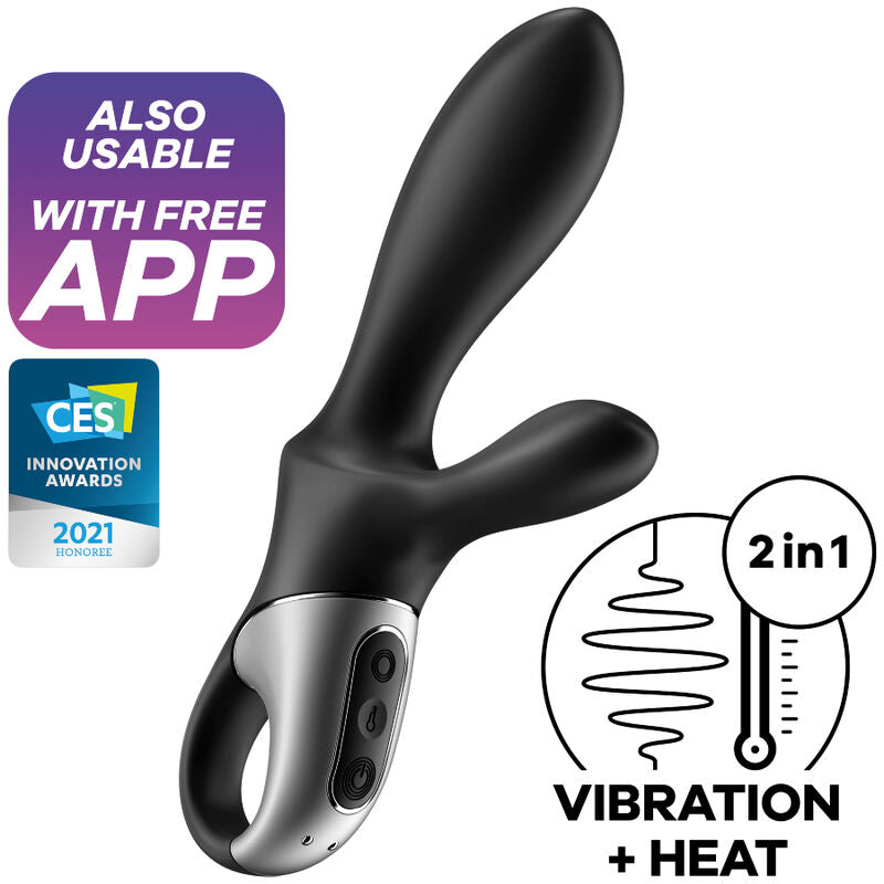 SATISFYER - HEAT CLIMAX+ APLICATIVO VIBRADOR ANAL PRETO