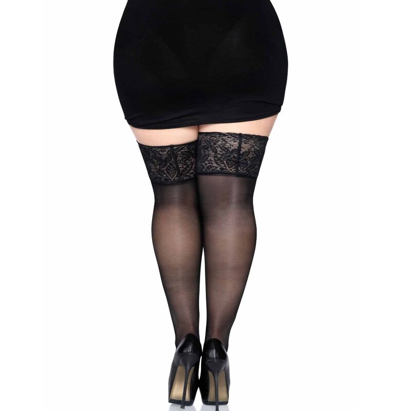 LEG AVENUE - STAY UPS CINTURA ALTA TRANSPARENTE TAMANHO PLUS