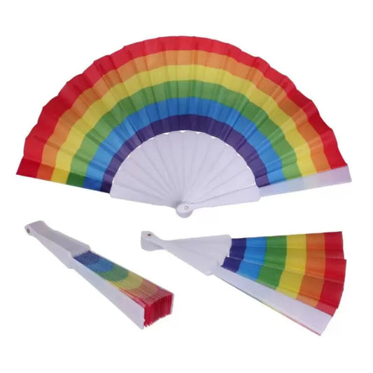 ORGULHO - LEQUE DE TECIDO COM BANDEIRA LGBT