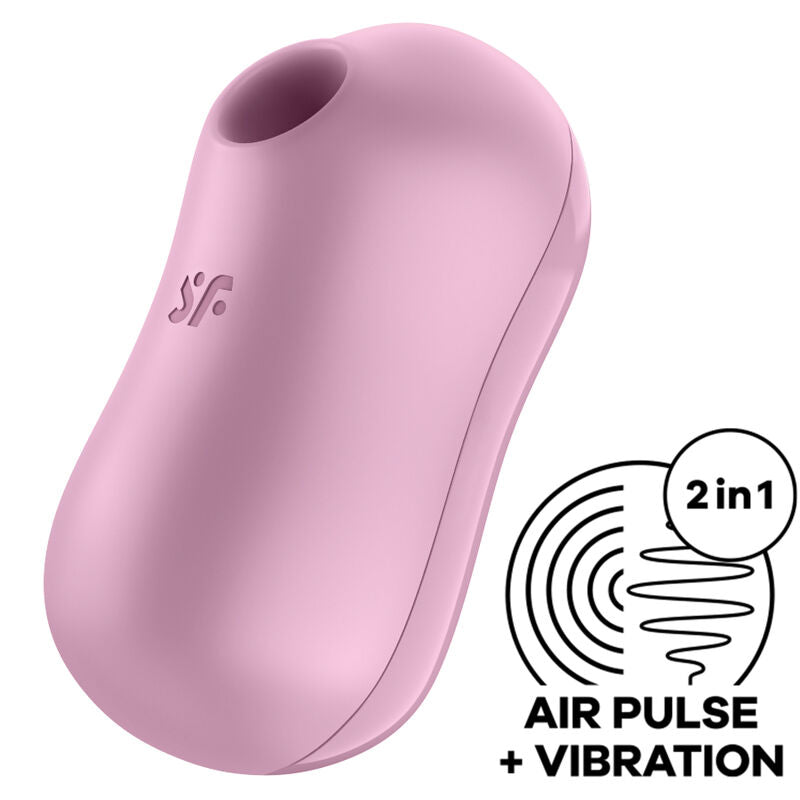 SATISFYER - ESTIMULADOR Y VIBRADOR DE AIRE CON PULSACIONES DE ALGODÓN DE AZÚCAR ROSA