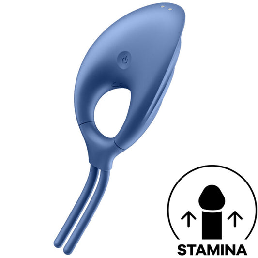 SATISFYER - ANEL VIBRADOR ESPADACHIM AZUL