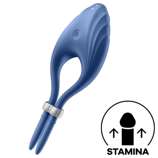 SATISFYER - ANEL VIBRADOR DUELISTE CINZA