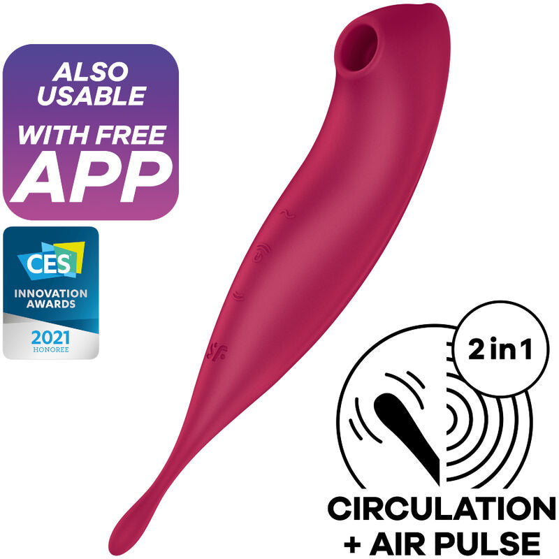 SATISFYER - APLICATIVO VIBRADOR E ESTIMULADOR DE PULSO DE AR ​​TWIRLING PRO+ VERDE