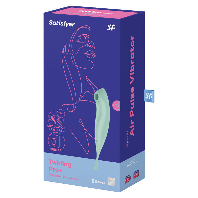 SATISFYER - APLICATIVO VIBRADOR E ESTIMULADOR DE PULSO DE AR ​​TWIRLING PRO+ VERDE