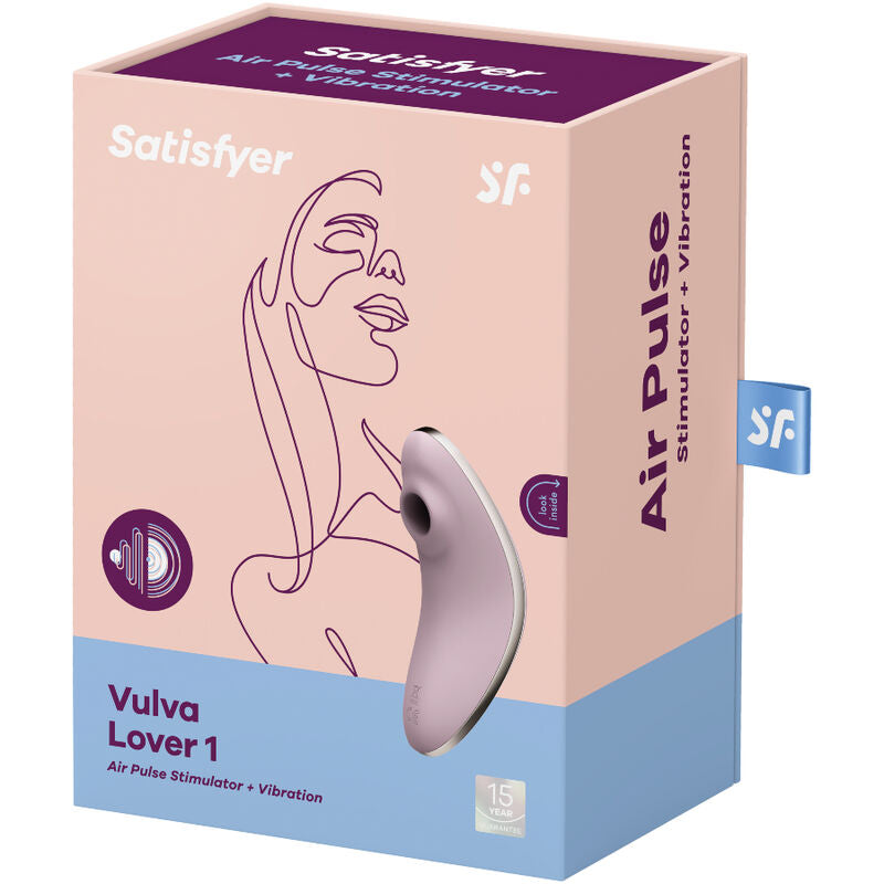 SATISFYER - VULVA LOVER 1 ESTIMULADOR DE PULSO DE AR ​​E VIBRADOR AZUL