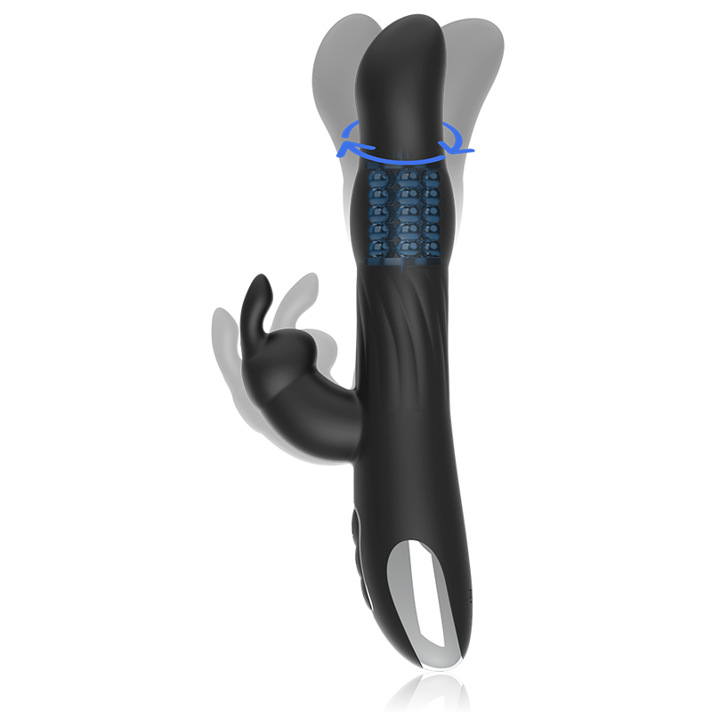 BRILLY GLAM - MOEBIUS RABBIT VIBRADOR E ROTATOR COMPATÍVEL COM A TECNOLOGIA WIRELESS WATCHME