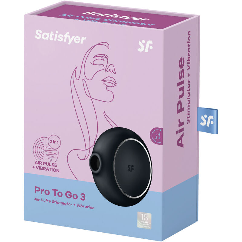 SATISFYER - PRO TO GO 3 ESTIMULADOR DE PULSO DE AR ​​DUPLO E VIBRADOR AZUL