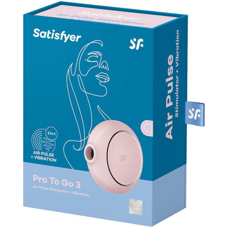 SATISFYER - PRO TO GO 3 ESTIMULADOR DE PULSO DE AR ​​DUPLO E VIBRADOR AZUL