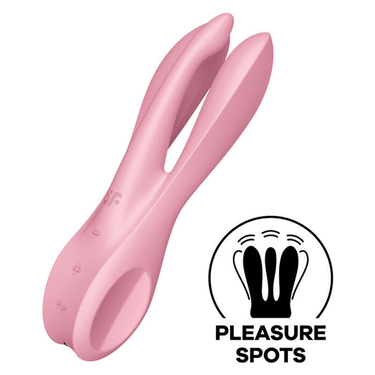 SATISFYER - TRÊS 1 VIBRADOR ROSA
