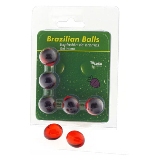 TALOKA - 5 BOLAS BRASILEIRAS DE GEL ÍNTIMO MORANGO