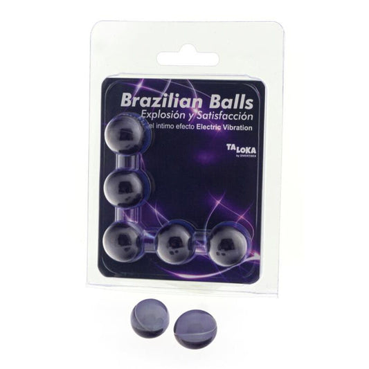 TALOKA - 5 BOLAS BRASILEIRAS EFEITO VIBRATÓRIO ELÉTRICO GEL EXCITANTE