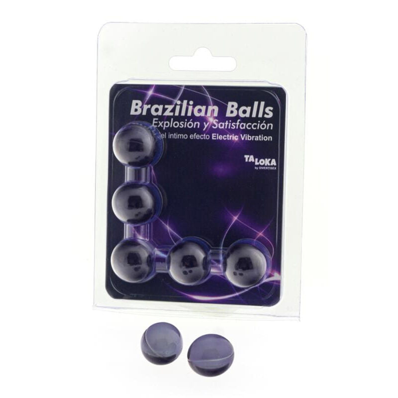 TALOKA - 5 BOLAS BRASILEIRAS EFEITO VIBRATÓRIO ELÉTRICO GEL EXCITANTE