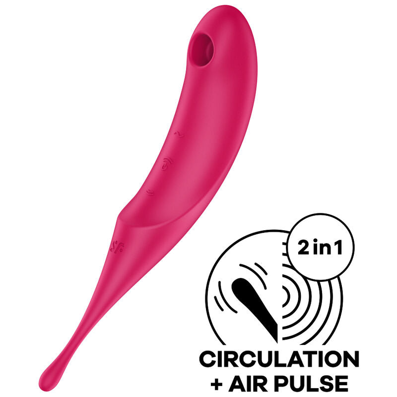 SATISFYER - ESTIMULADOR Y VIBRADOR TWIRLING PRO AIR PULSE AZUL