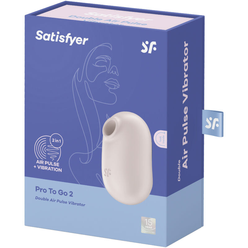 SATISFYER - PRO TO GO 2 ESTIMULADOR Y VIBRADOR DE DOBLE PULSO DE AIRE VERDE