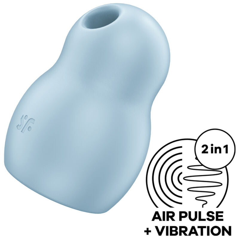 SATISFYER - PRO TO GO 1 ESTIMULADOR DE PULSO DE AR ​​DUPLO E VIBRADOR AZUL