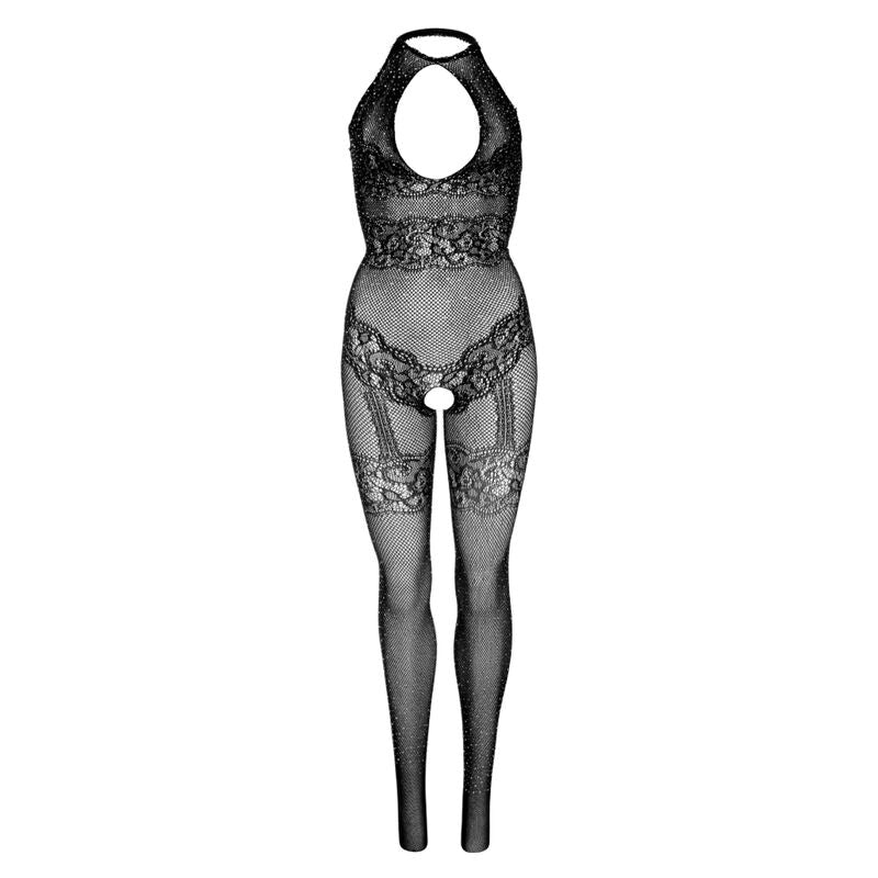 LEG AVENUE - BODYSTOCK DE RED SIN COSTURAS TALLA ÚNICA - NEGRO
