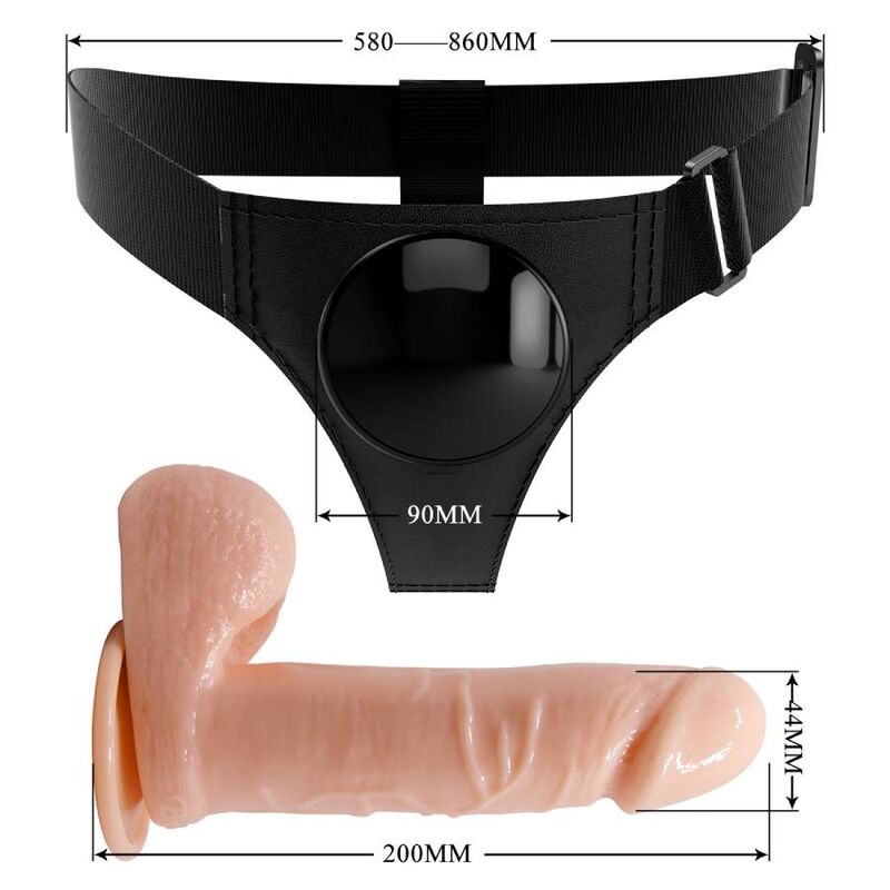 PRETTY LOVE - ARNÊS UNIVERSAL ARNÊS COM DILDO TOM 20 CM NATURAL