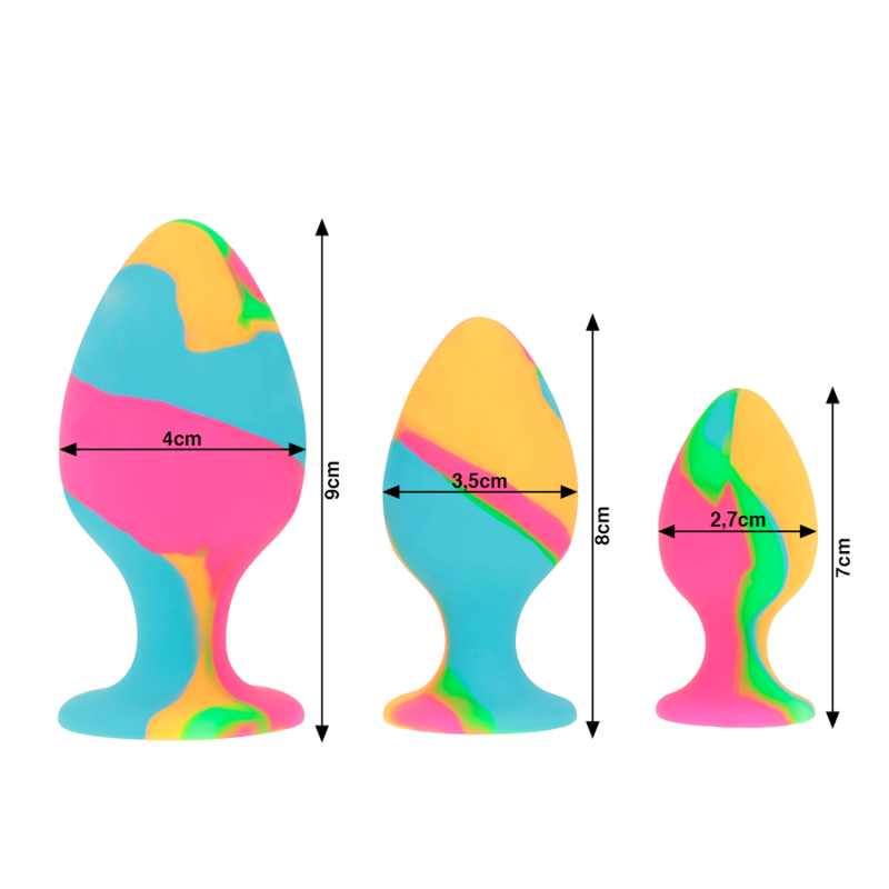 INTENSO - CONJUNTO DE PLUGUES DE SILICONE MULTICOLORIDO