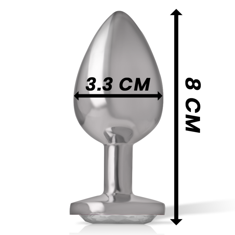 INTENSO - PLUG ANAL DE ALUMÍNIO COM CRISTAL PRATEADO TAMANHO M