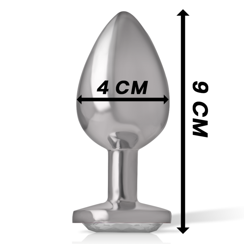 INTENSO - PLUG ANAL DE ALUMÍNIO COM CRISTAL PRATEADO TAMANHO G