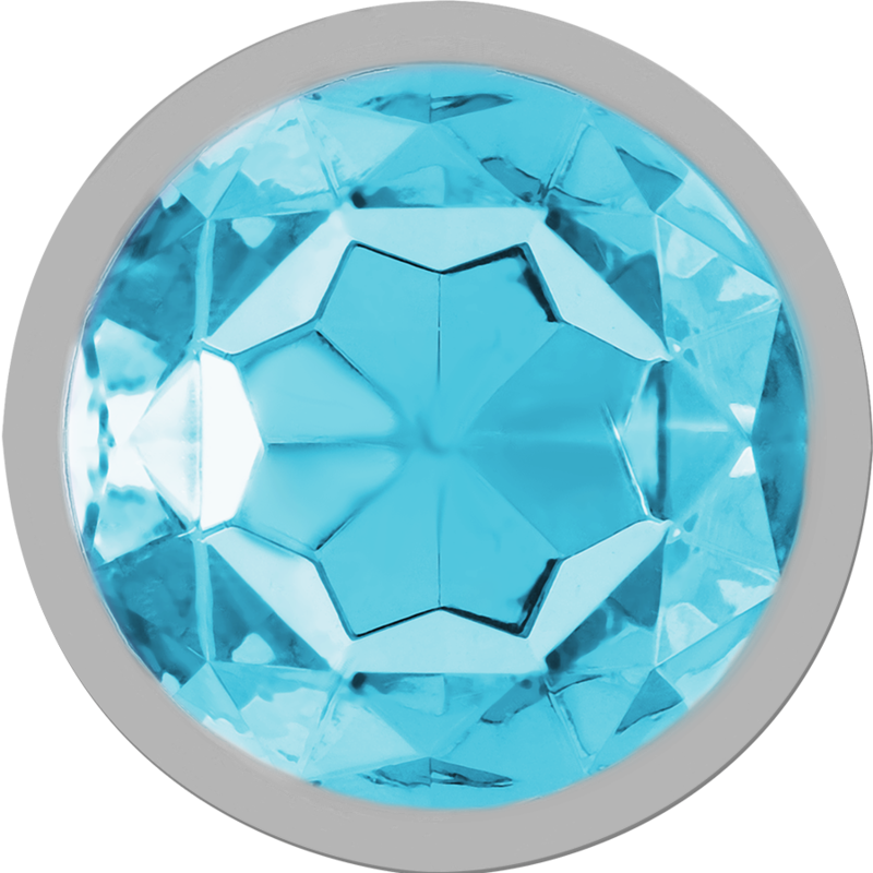 INTENSO - PLUG ANAL DE METAL DE ALUMÍNIO COM CRISTAL AZUL TAMANHO G